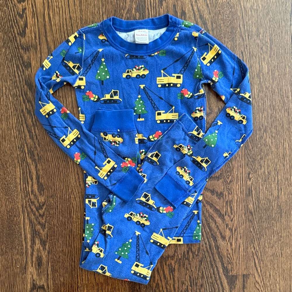 Hanna Andersson Holiday Construction Pajamas Size 8
